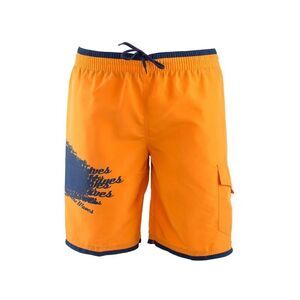 New Just Cavalli Men XS / EU 46 Orange & Navy Blue Board Swim Shorts Side Pocket